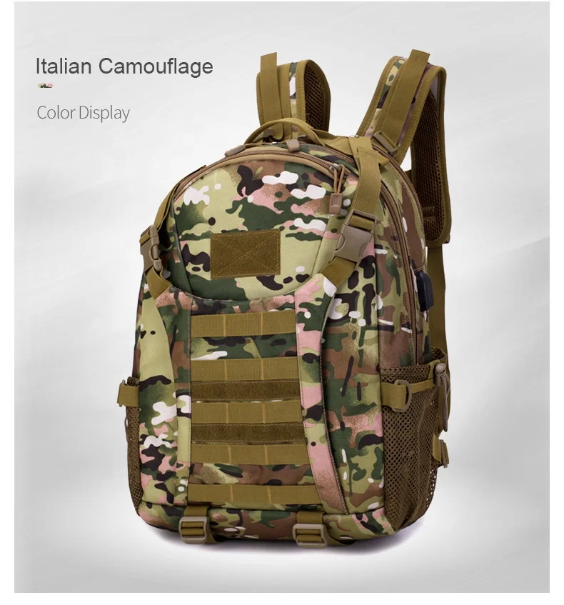 

Outdoor Tactical Military Backpack Sports Bag Waterproof Battlepack Large Capacity Assault Custom Backpacks Usb Men Rucksack, Multi color