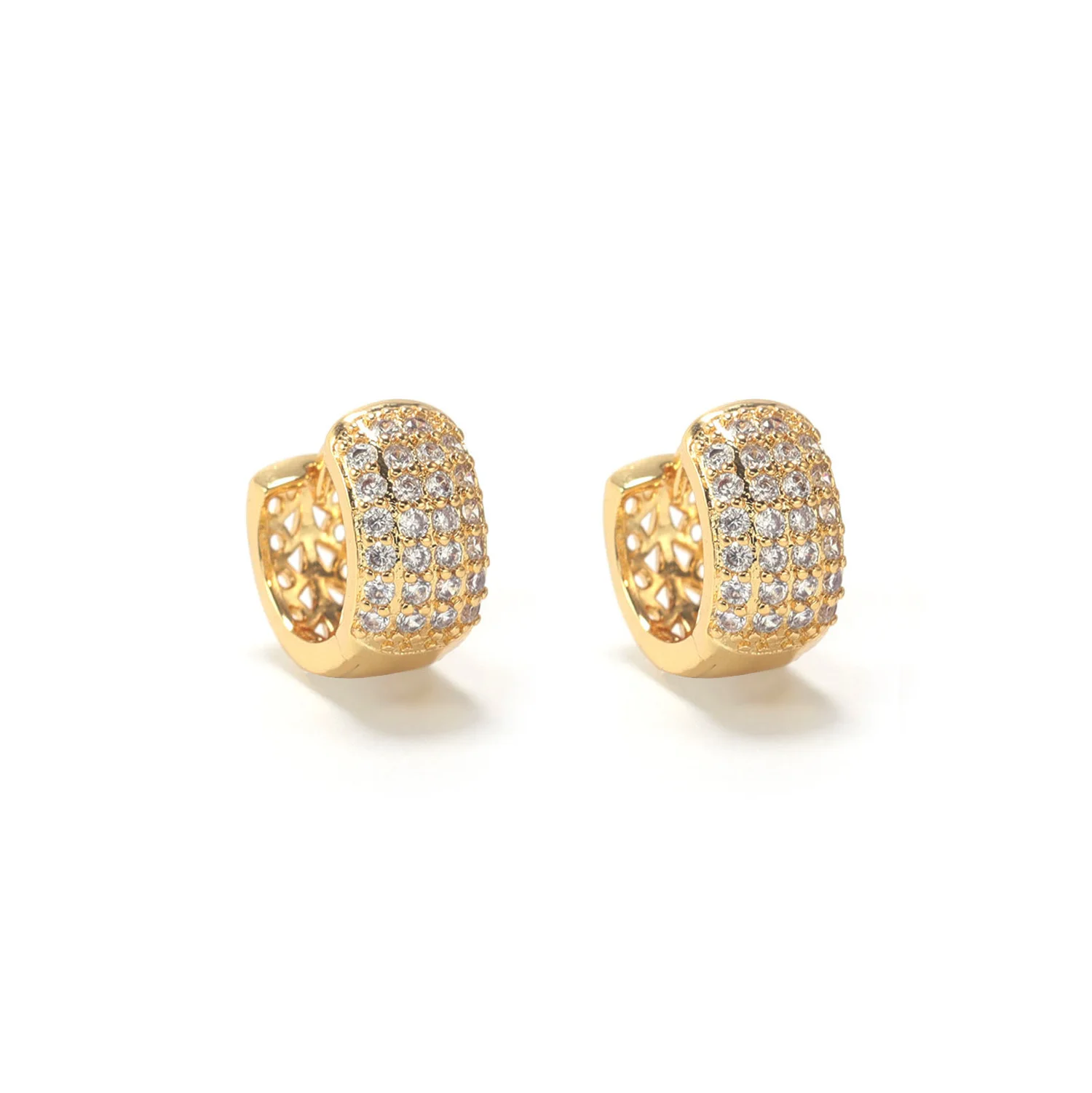 

cz zirconia small gold huggie hoop earrings