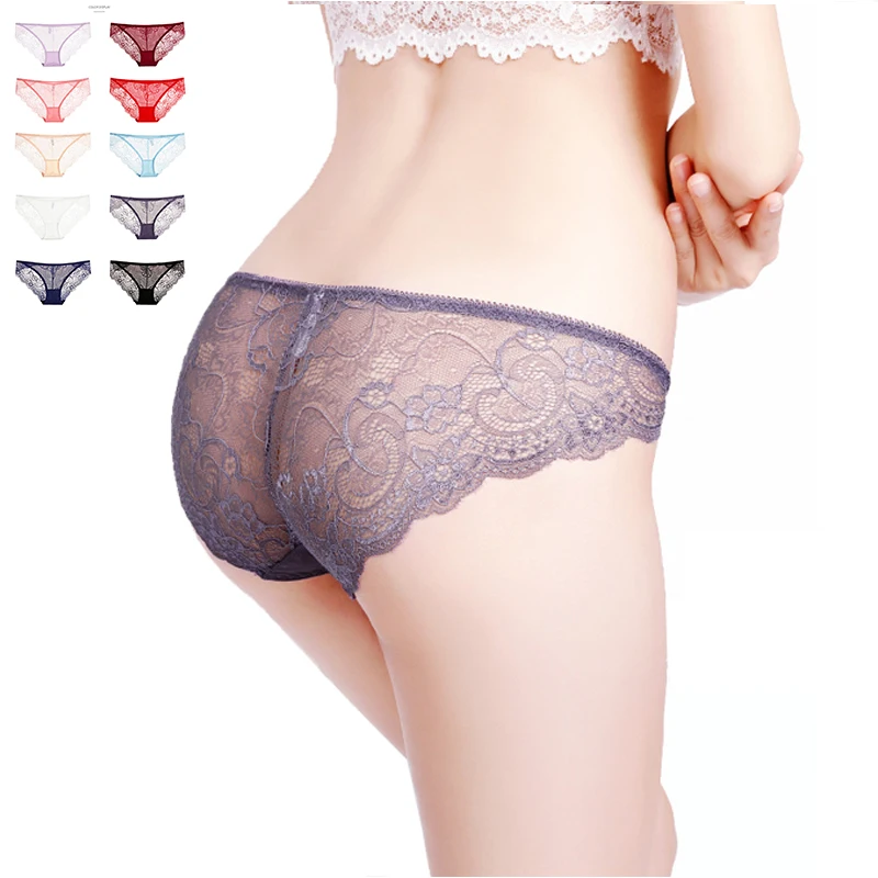 

TuKIIE AliExpress Hot Selling Lace Briefs Female Seamless Underwear Solid Lingerie Mid Waist Lace Sexy Panties For Women