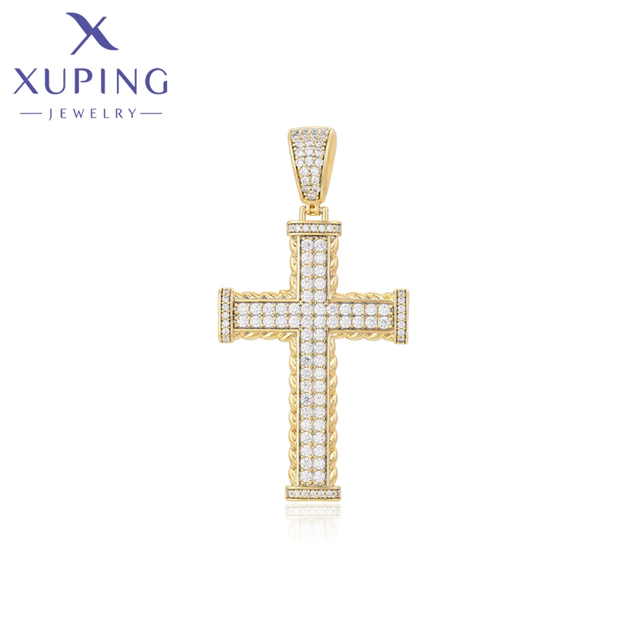 

X000684859 Xuping Jewelry fashion simplicity cross pendant 14K gold color daily popular daily gift ancient luxury royal Pendant