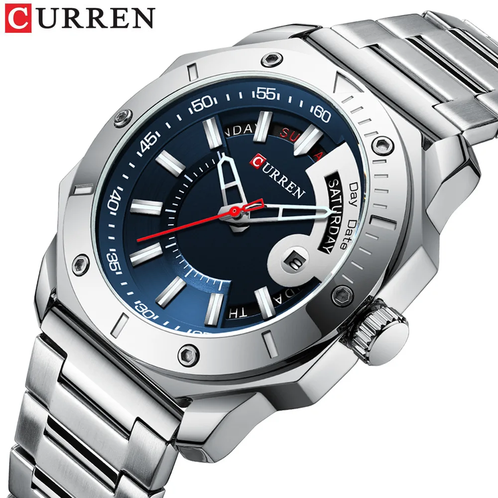 

New CURREN 8344 Brand Mens Watch Luxury Business Full Steel Watches Men Wrist Fashion Business Full Steel Watches, 6-colors