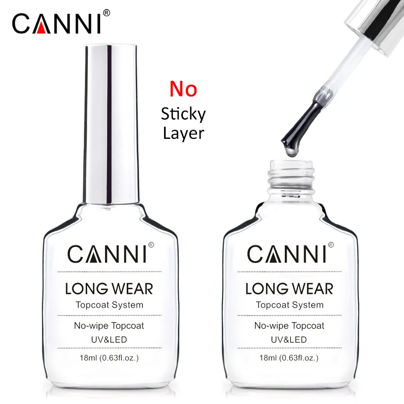 

CANNI 18ml Long Wear Top coat Peel off Remove Water Base Coat Diamond Super Bright Glossing Top Coat wholesale nail supply