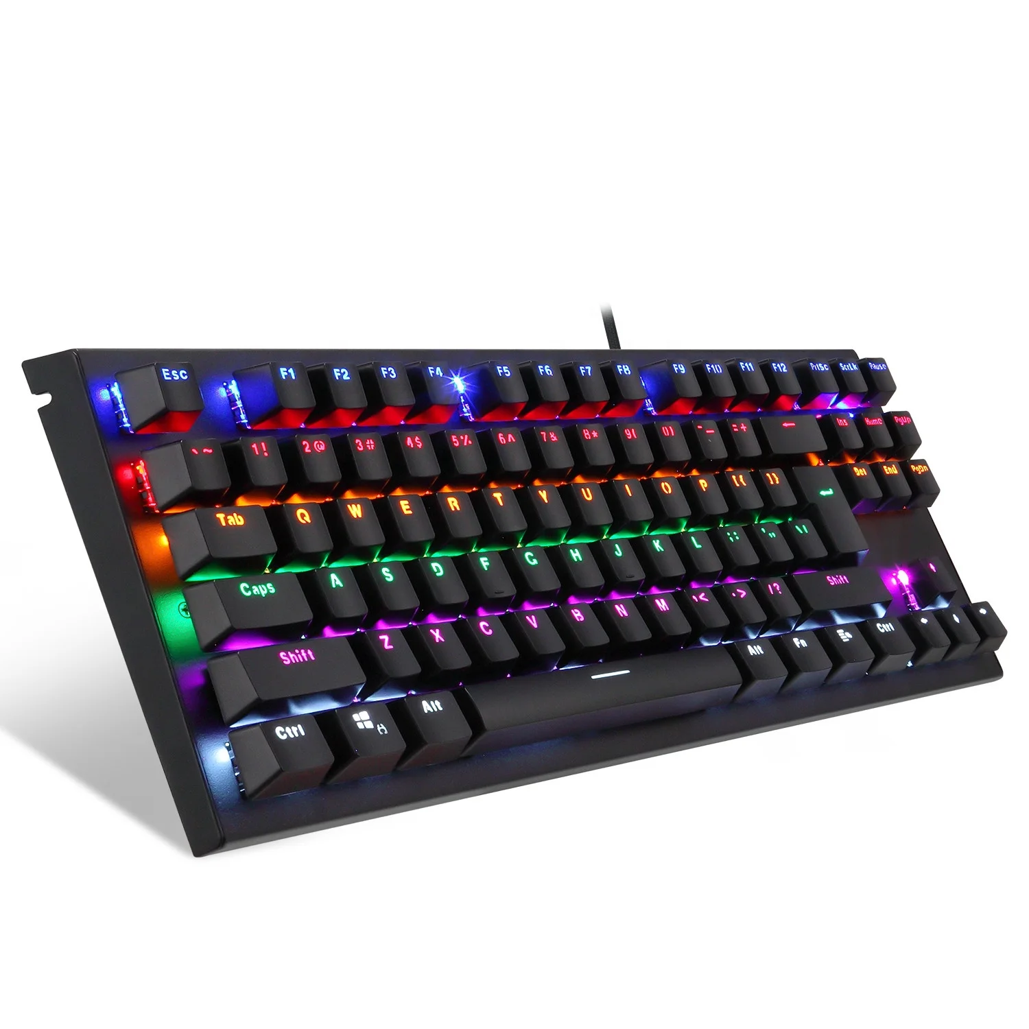 

Molong 87 Keys Multifunctional Keyboard 6 Colour Led Backlit Waterproof Ducky Gaming Keyboard, Black