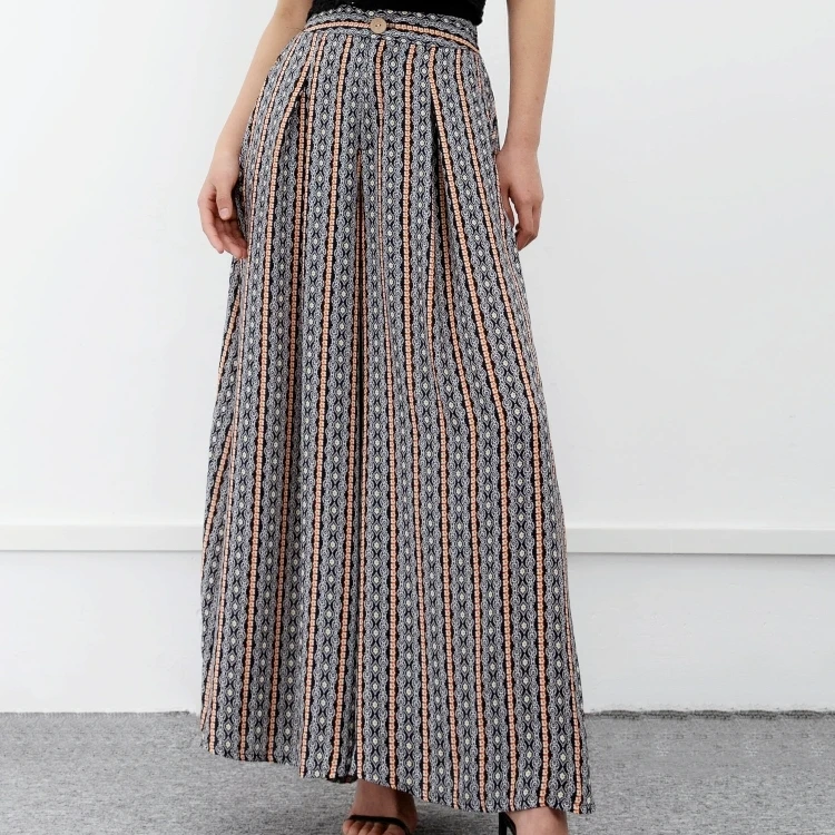 

Enyami 2022 Holiday Women Clothing Printed Ladies Trousers Casual Chiffon High Waist Wide Leg Pants, Picture color