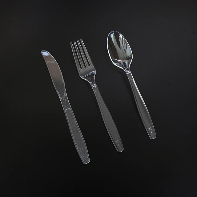 

Hot sale disposable wedding plates set kids plastic cutlery set creative disposable spoon and fork