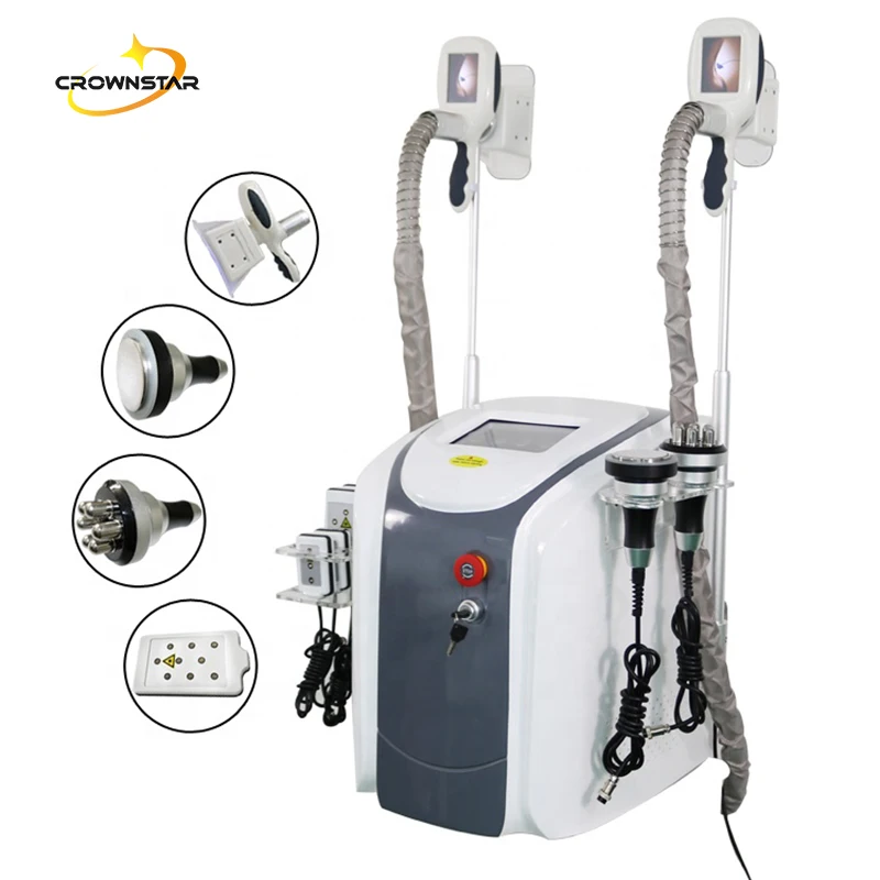 

Multifunction 5 in 1 Cryo 2 Handle 40K RF Body Sculpting Machine Portable Professional Therapy Slimming Machine, White
