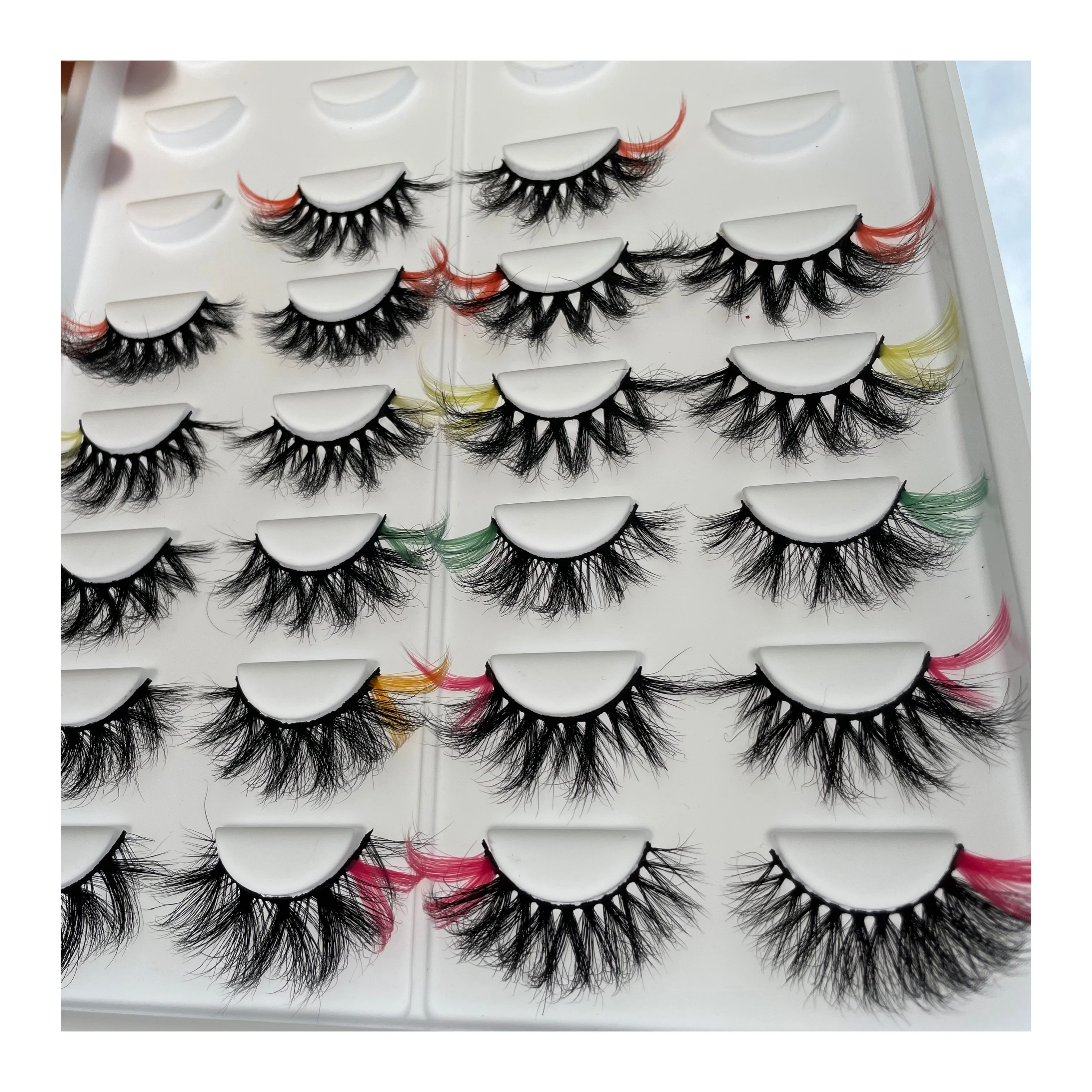 

FREE 25MM color mink eyelash sample lashes3d wholesale eyelashes vendor