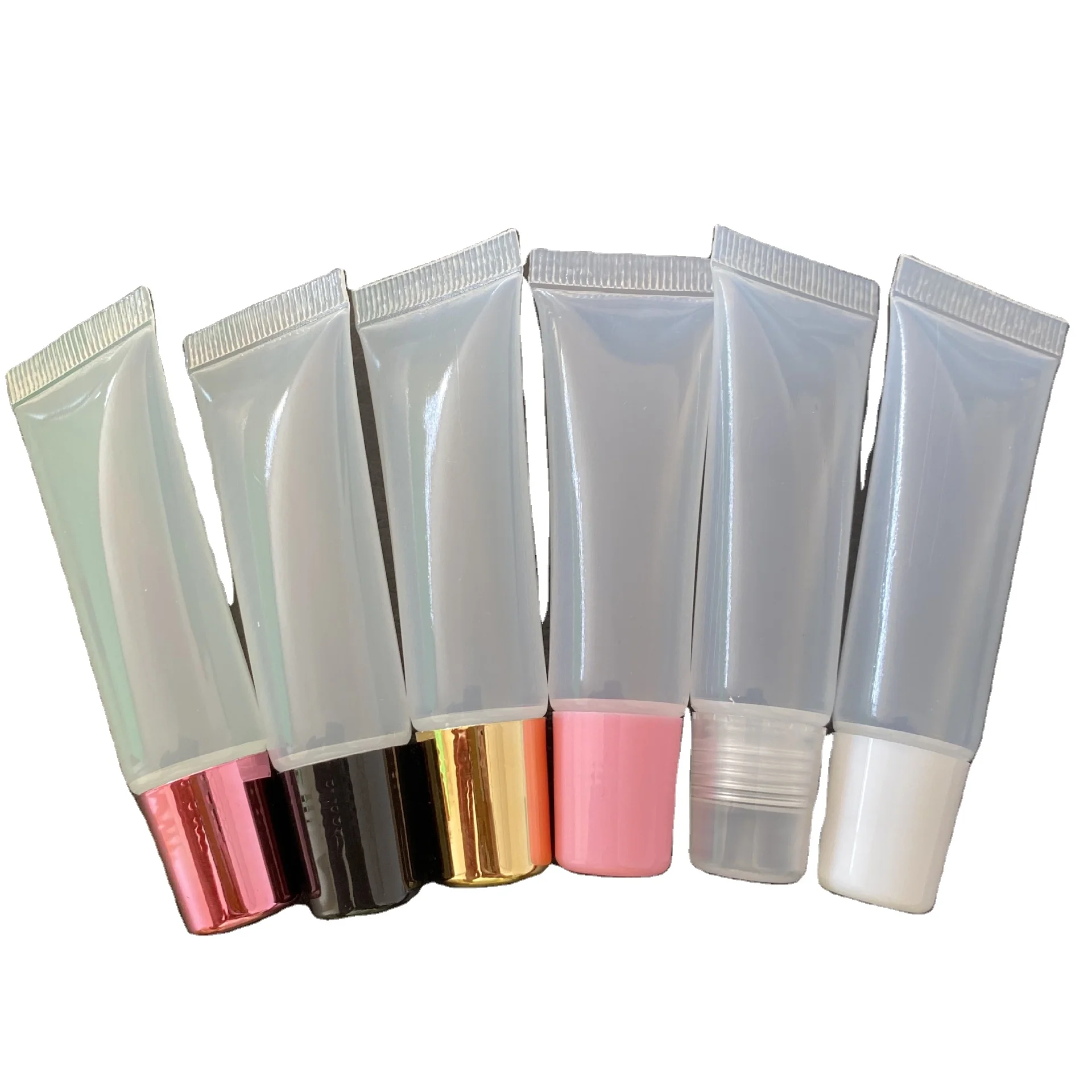 

Wholesale 5ml 8ml 10ml 15ml 18ml 20ml Popular Style Private Label Clear Custom Squeeze Empty Lip Gloss Container Tube