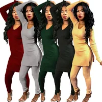 

MT63-0229 Women's autumn and winter long-sleeved knit casual two-piece suit
