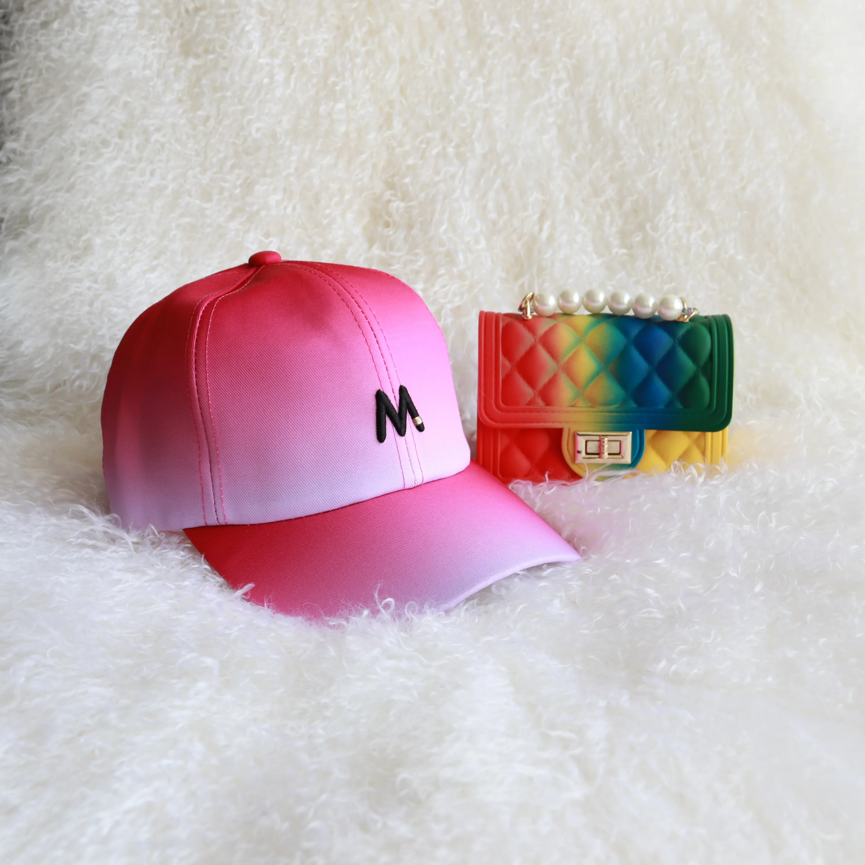 

Girls Rainbow Candy Colorful PVC Jelly Handbag Single Chain Crossbody Jelly Shoulder Bags