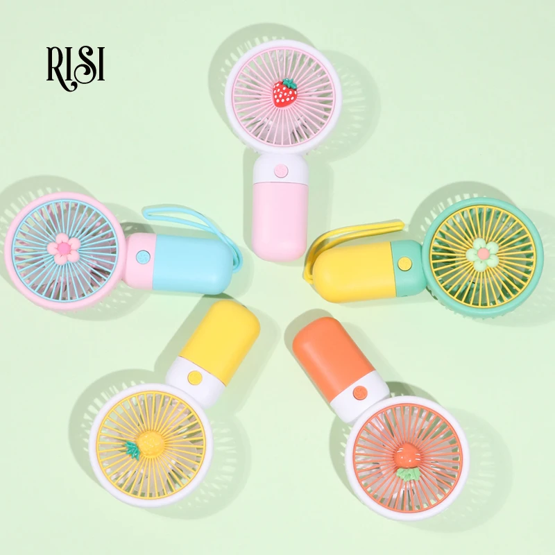 

RISI New Design Personal Fan Mini Portable Accept Private Label Small Fruit Fans For Lash Extensions