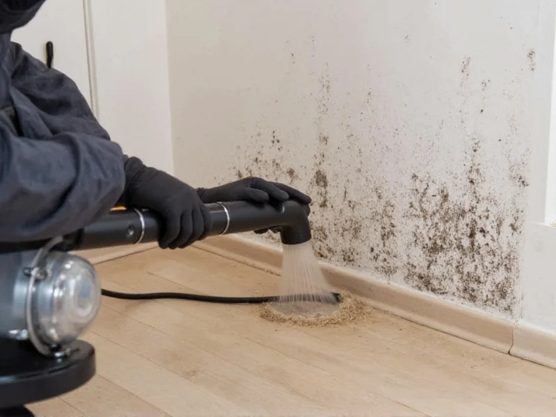 HEPA vacuum capturing mold spores during remediation