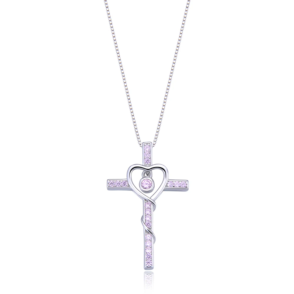 

Newest Heart Cross Pendant Silver 925 White Gold Cross Pendant For Women Gifts