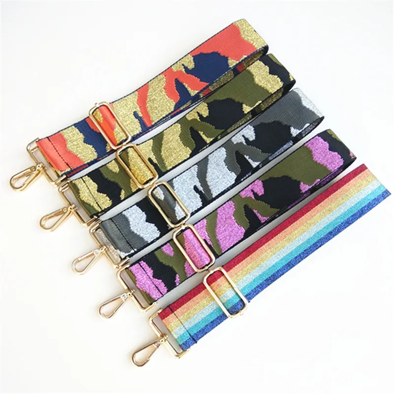 

Tianweisi New Arrival Camo Woven Bag Strap Glitter Webbing Should Strap For Bag, As picture