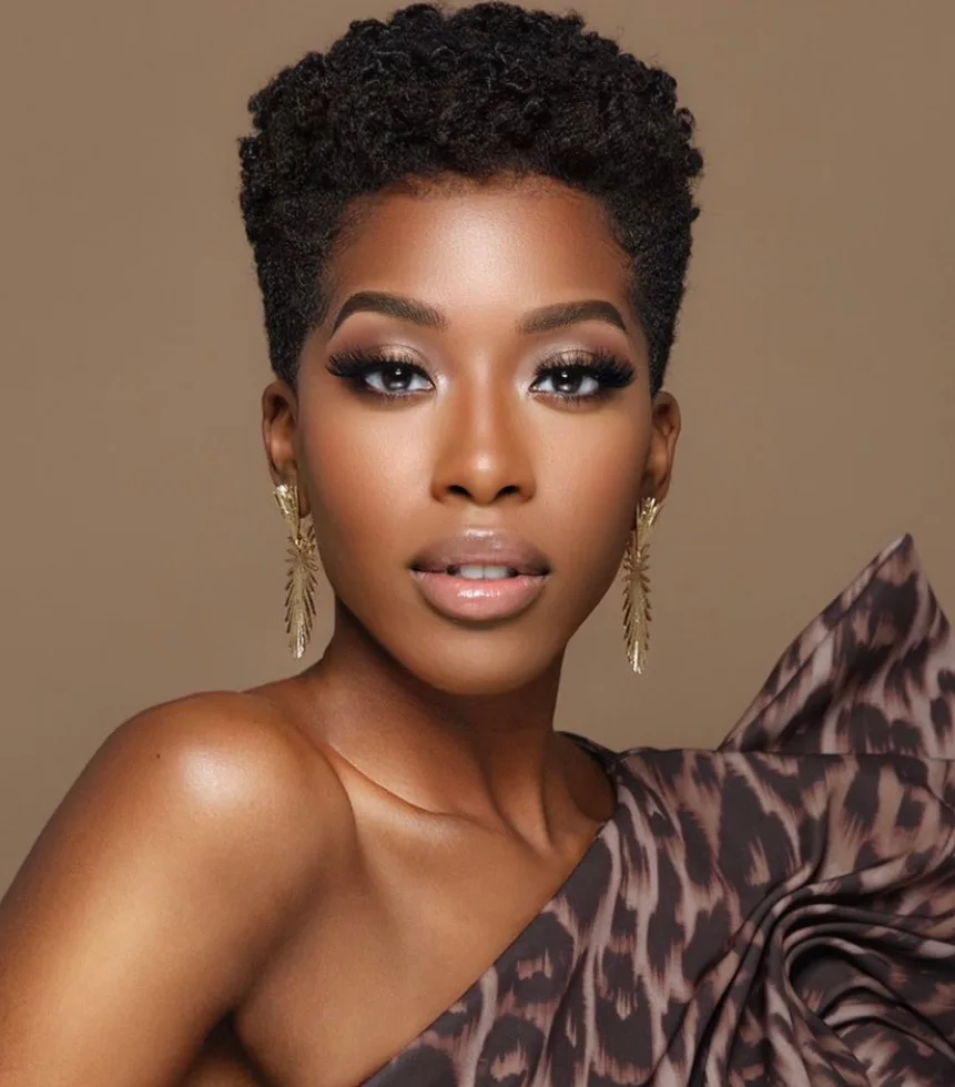 

European and American Women's Super Short Curly Synthetic Wig African Short Pixie Curly Hair, Pics