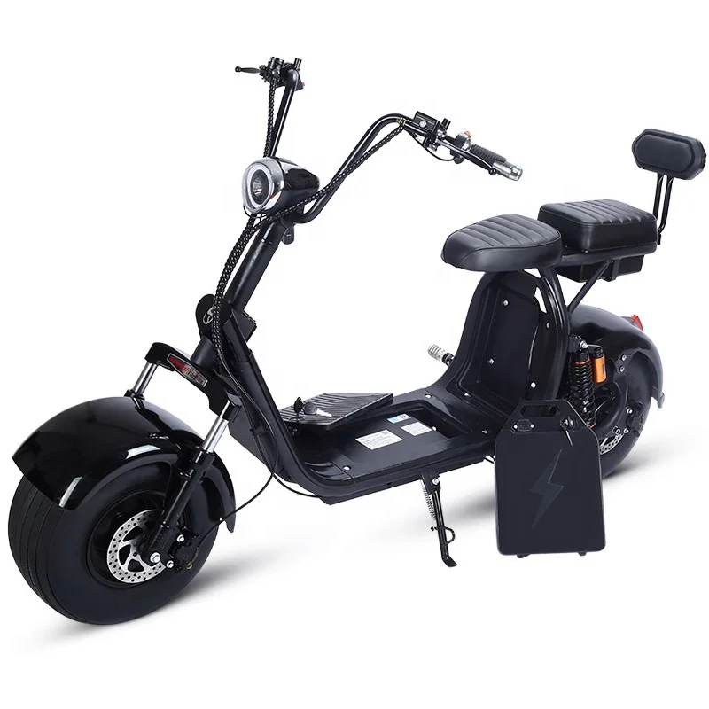 

Europe Warehouse 2 Wheel Electric Harleys Scooter EEC COC Approved Air Tire Citycoco Motorcycle Ship from Holland Stock, Black