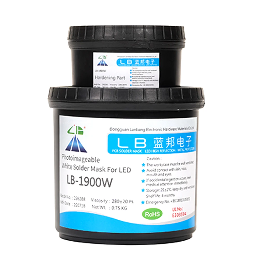 
White Solder Resist For PCB LPi Photoimageable Solder Mask Ink 
