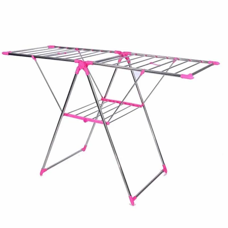 Folding Butterfly Shape Clothes Drying Rack Outdoor Adjustable Metal