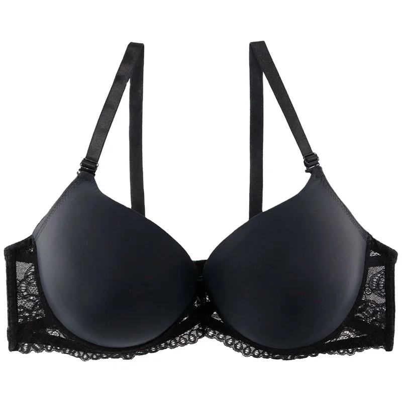 

New Design Simple Style E CUP Pure Color Bra With Sexy Lace