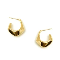 

Polygon Geometric Solid Gold Earrings for Women French Elegant Irregular Earrings Small Open Hoops Minimalist Jewelry