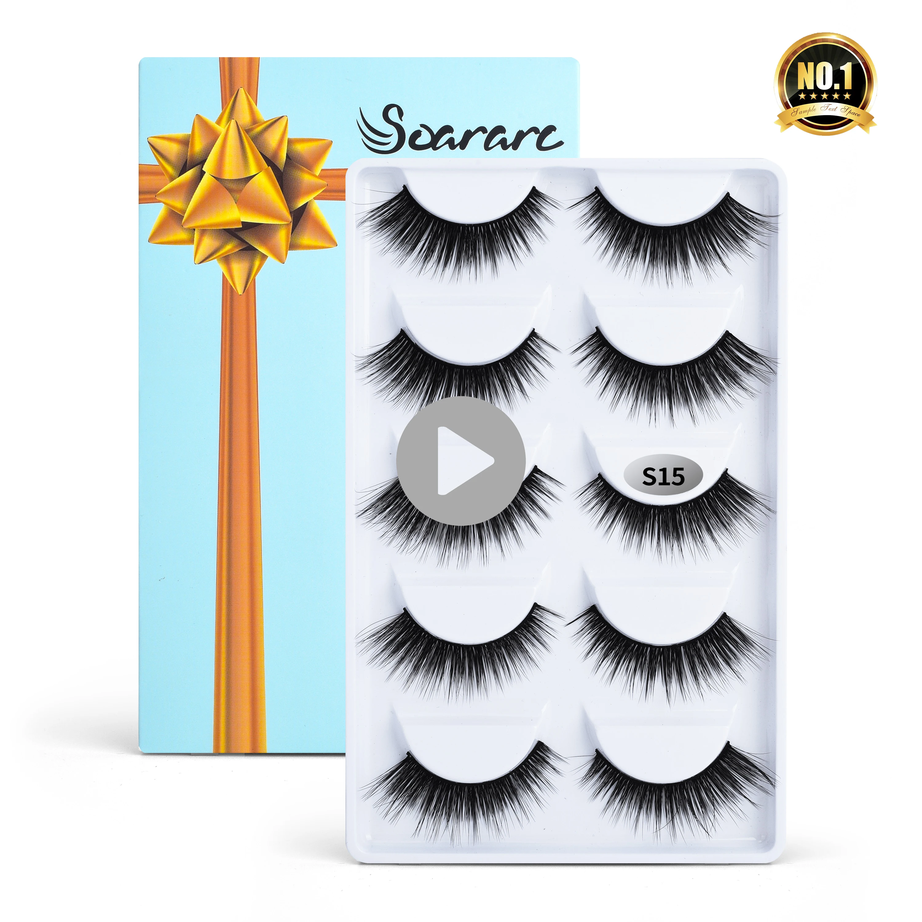 

Beauty Natural Long and Thick 5D Eyelashes False Eyelashes vendor customized boxes magnetic 3d mink eyelashes extension, Black