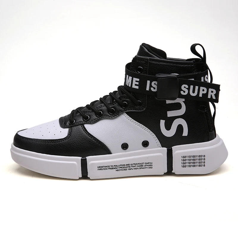 

Brand High Quality Thick Sole Sport Shoes Hot Wholesale Air Breathable High-Top Casual Men Sneakers, Red white black