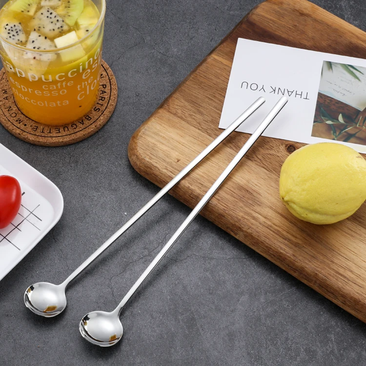 

2021 trending long ice cream spoons 3 sizes stainless steel 304 material spoon long spoon ice cream, Silver/gold