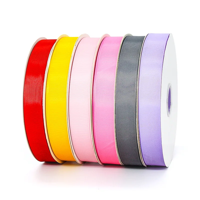 In Stock Wholesales 1 Inch 25MM 196 Solid Colors Grosgrain Ribbon 100 Yards
