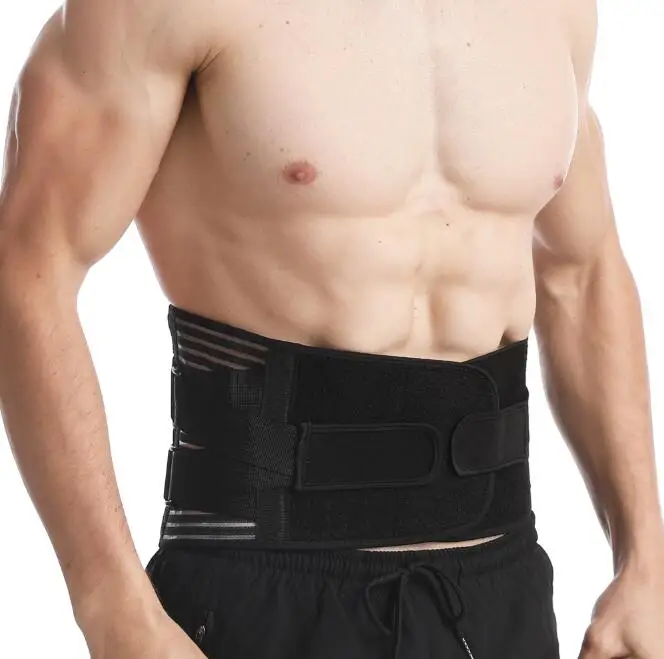 

Best Popular Adjustable Compression Back Pain Relief Belt Workout waist support upper back support brace, Black
