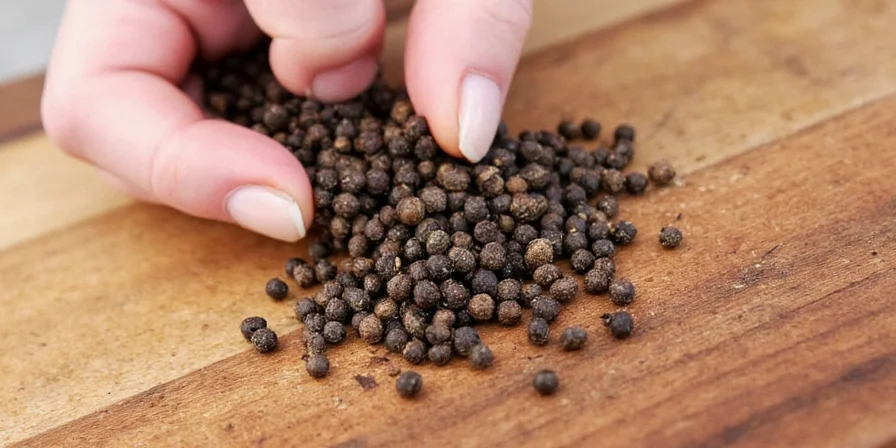 Choosing black pepper in grocery store