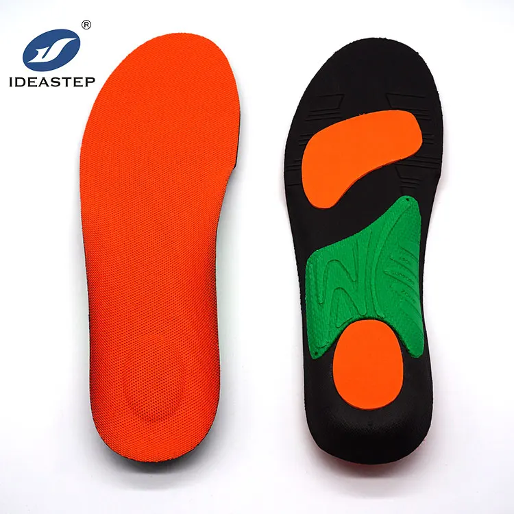 

Ideastep Wholesale OEM factory eva orthotic work boots insoles best work insole with heel cushion inserts shoe pads, Orange + black + green