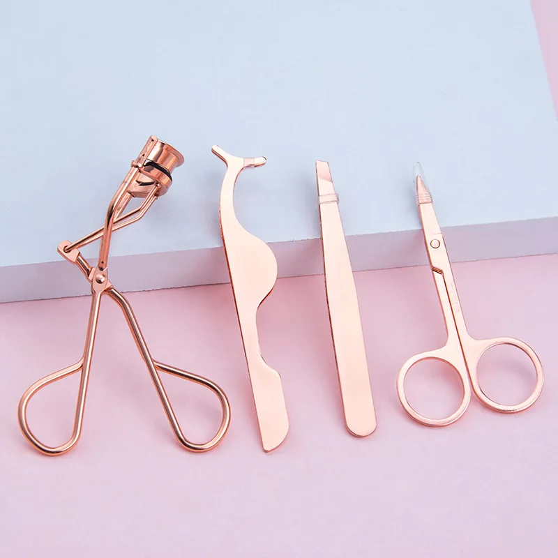 

Melason Rose Gold Heated Eyelash Curler Set Custom Beauty Tools Eyelash Applicator Tweezers Eyebrow Clip Kit, Customer's choice