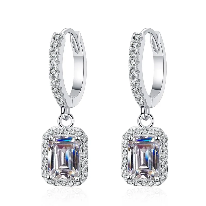 S925 Sterling Silver Moissanite Earrings Elegant and Luxurious  Earrings