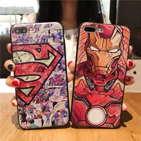 

Colorful Superhero Superman Iron Man Anime Cartoon Soft Case for iPhone Xs XsMax Xr 6 7 8 Plus