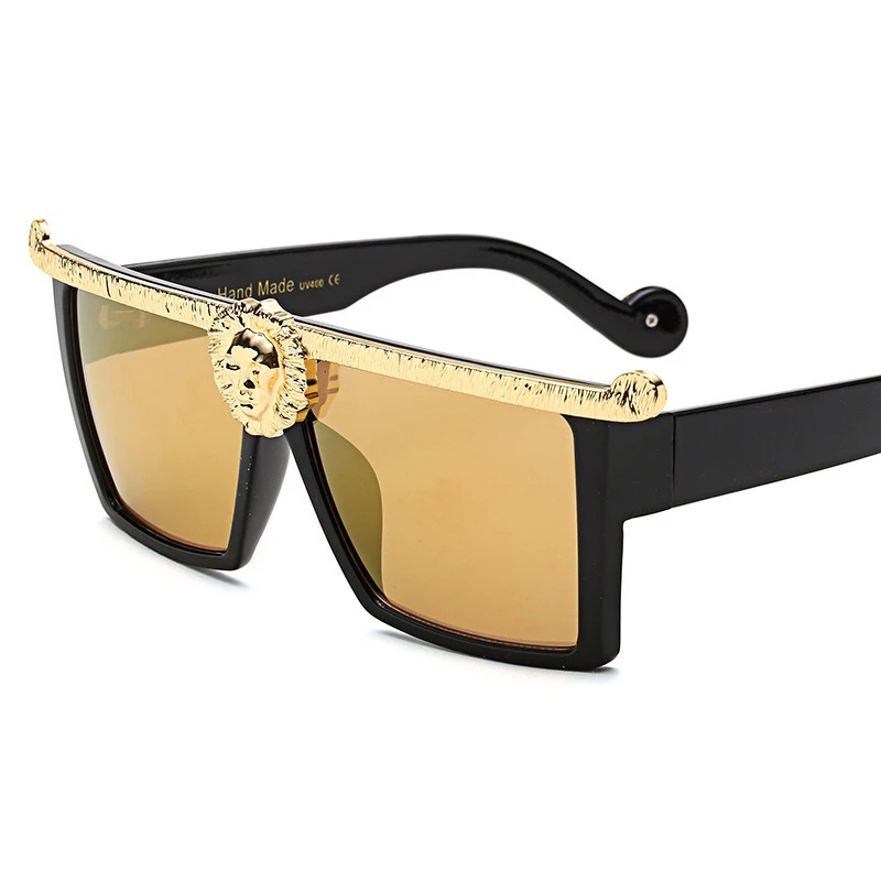 

New fashion High-quality 2021 Lion Queen's Big Frame sunglasses Outdoor Glasses Oversized Square Sunglasses For Men Women Girl