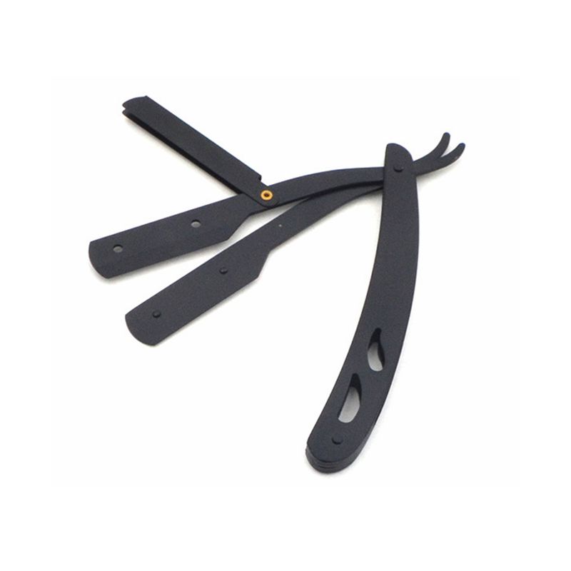 

Black Barber Shop Mens Straight Stainless Steel Shaving Razor
