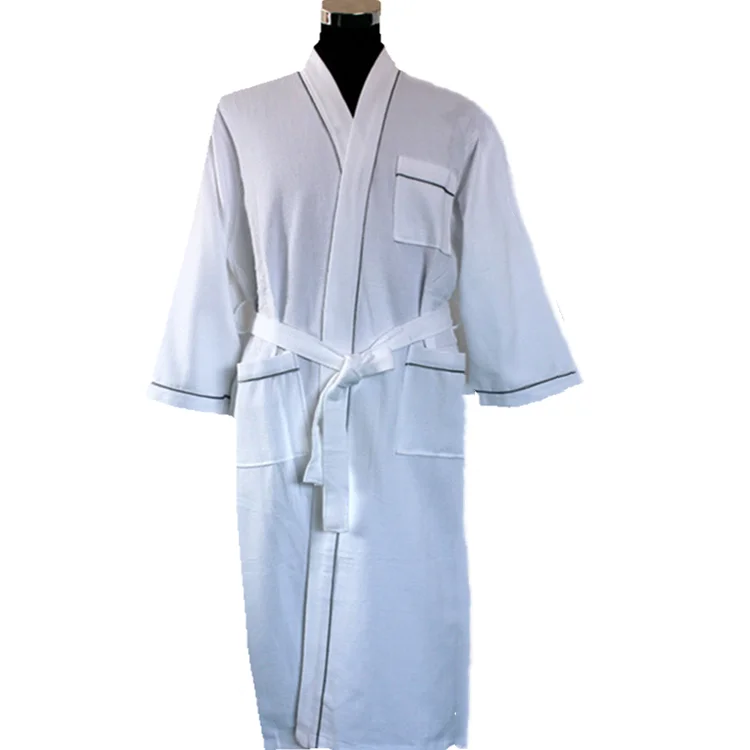 

High Quality Soft Unisex Full Length waffle cotton hotel kimono bathrobe