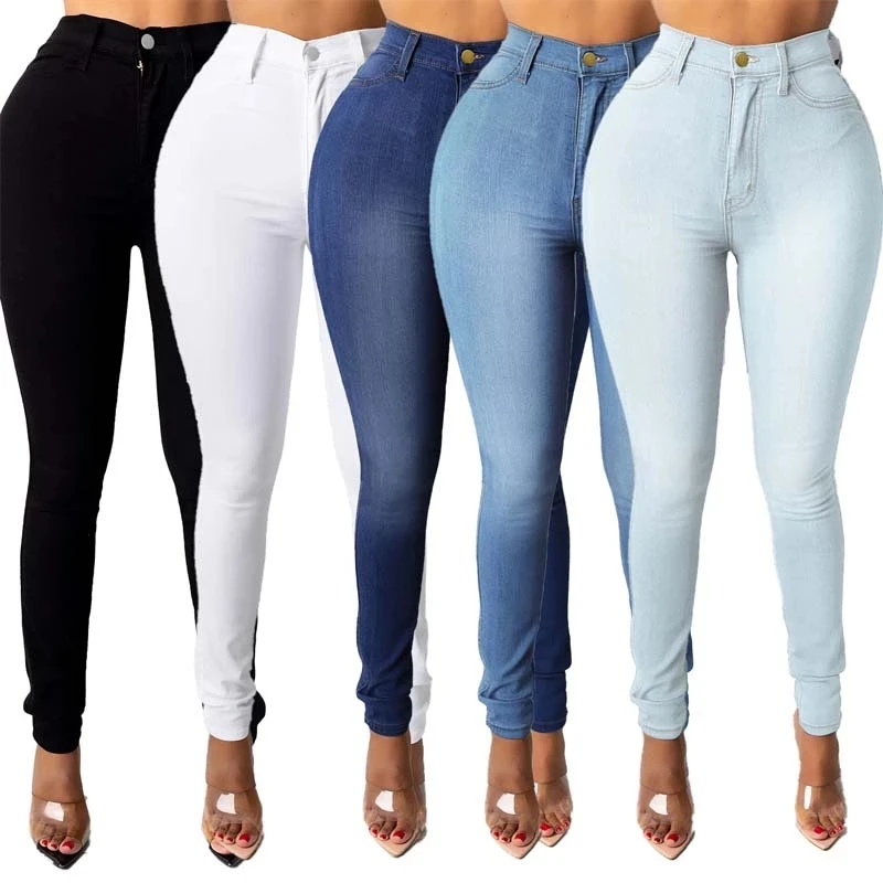 

2022summer new slim high waist jeans pencil stretch trousers long women's jeans