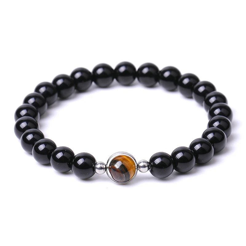 

Fashion Jewelry Gift Natural Stone Beads Stretch Elastic Evil Eyes Gemstone Bracelets for Men Women