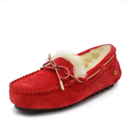 

Fall Winter Australian Sheepskin Super Thick Premium Women Sheepskin Moccasin Slippers