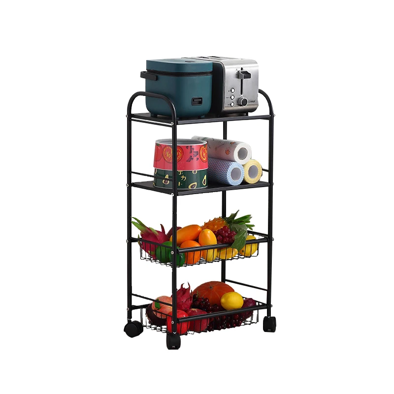 

Factory Wholesale Multi-layer Large Capacity Stainless Steel Fruit And Vegetable Shelves, Black