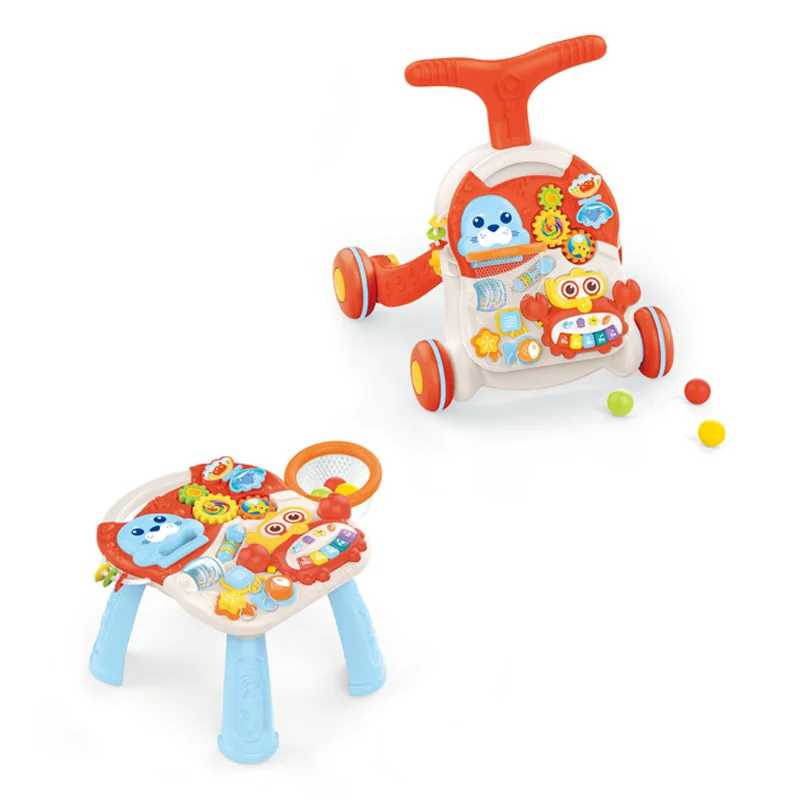 

2020 new model Multifunction Educational Activity Walker Push Baby Walker Funny Toddler Toys in wholesale, Red and green