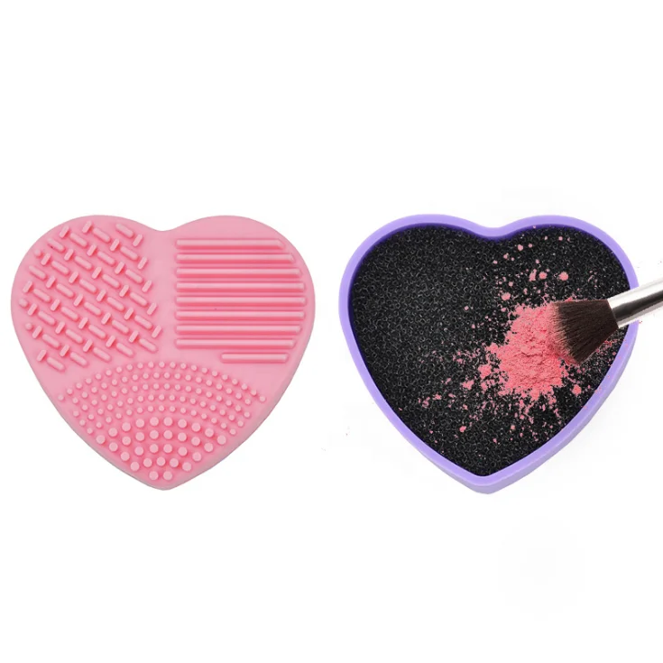 

Environmentally Silicone Heart Shape Eyeshadow Makeup Brush Cleaner Sponge Portable Cleaner Brush Tool