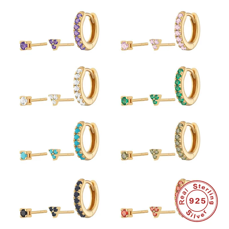 

Crystal 925 Sterling Silver Earring, Gold/silver