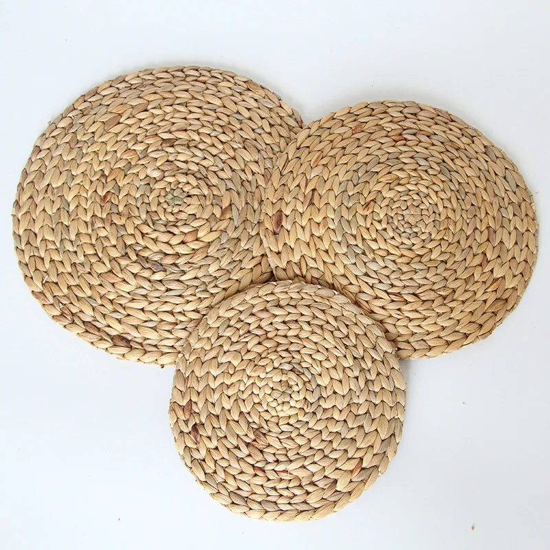 

Braided Straw Round Table Mat Placemat Heat Resistant Grass Natural Water Hyacinth,nature Mats & Pads Kitchen,dining Room 100pcs