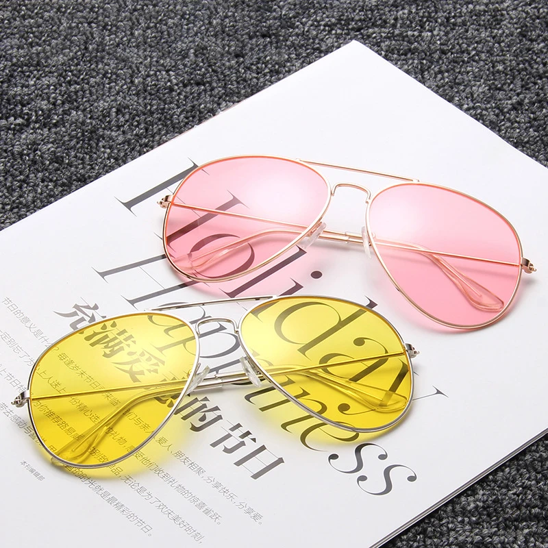 

Sunborry Custom Logo Women Driving Metal Colorful Lens Vintage Shades Pilot Copper Travel Sunglasses 2021