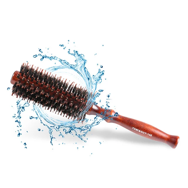 

Professional Boar Bristle Wooden Curling Brush Curling Styling Comb Hairdressing Tool, Picture