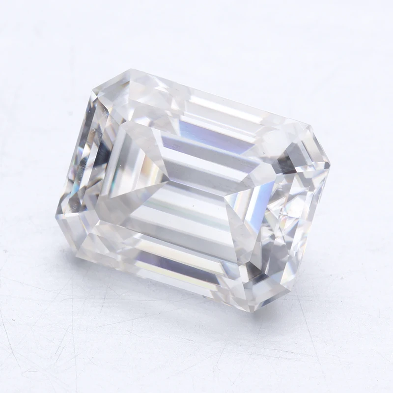 Starsgem Loose Gemstones Moissanite DEF GH White Color Emerald Cut  Synthetic Moissanite Diamond