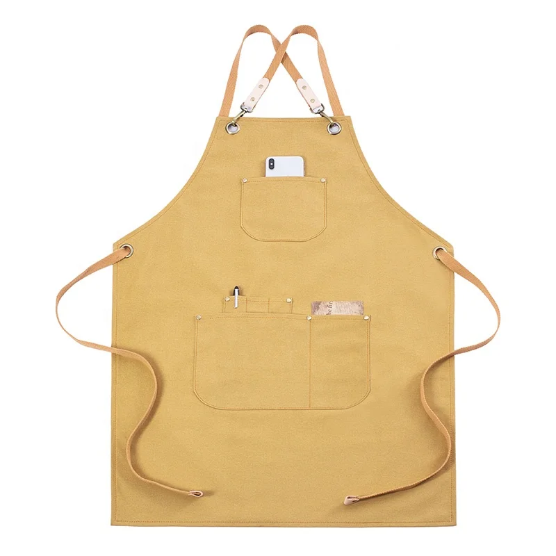 

SunYue Customized Cotton Denim Canvas Barber Coffee Shop Kitchen Apron, Can be customized