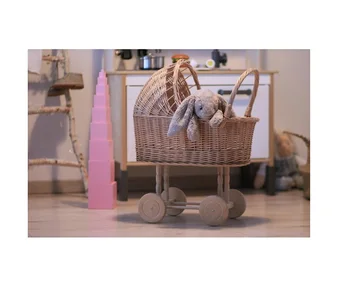 wicker doll pram